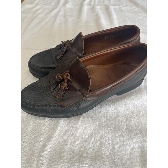 Allen Edmonds Nashua Tassel Loafer Black‎ Brown Pebbled Leather Kiltie 9.5D main image 7